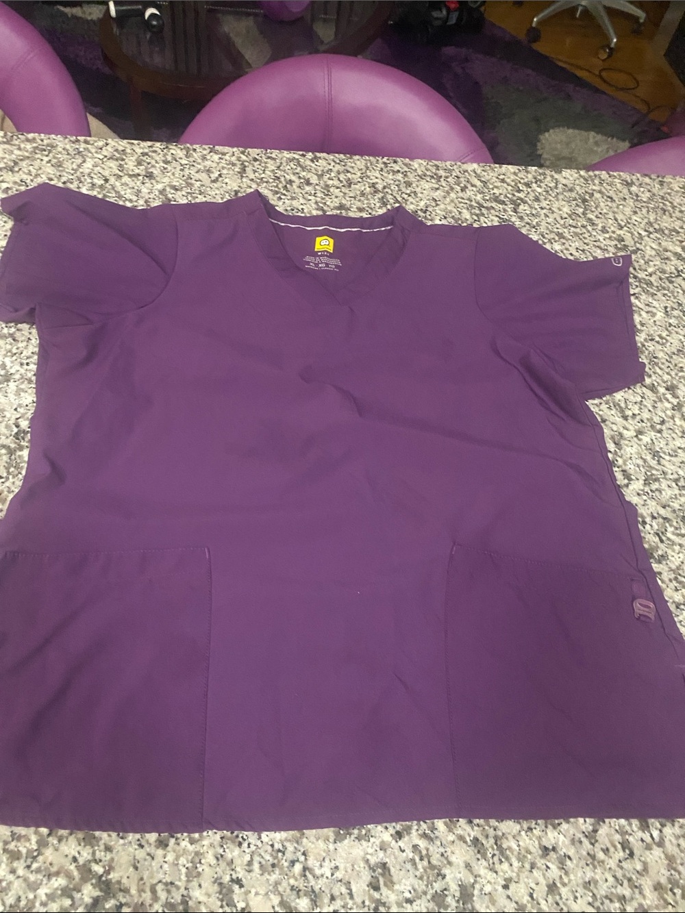 WonderWink Purple V-Neck Medical Scrub Top